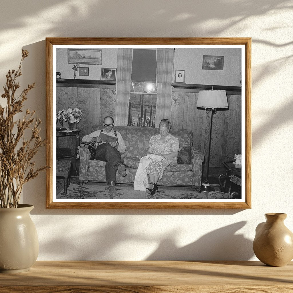 Fruit Farmer Couple in Their Placer County Home 1940