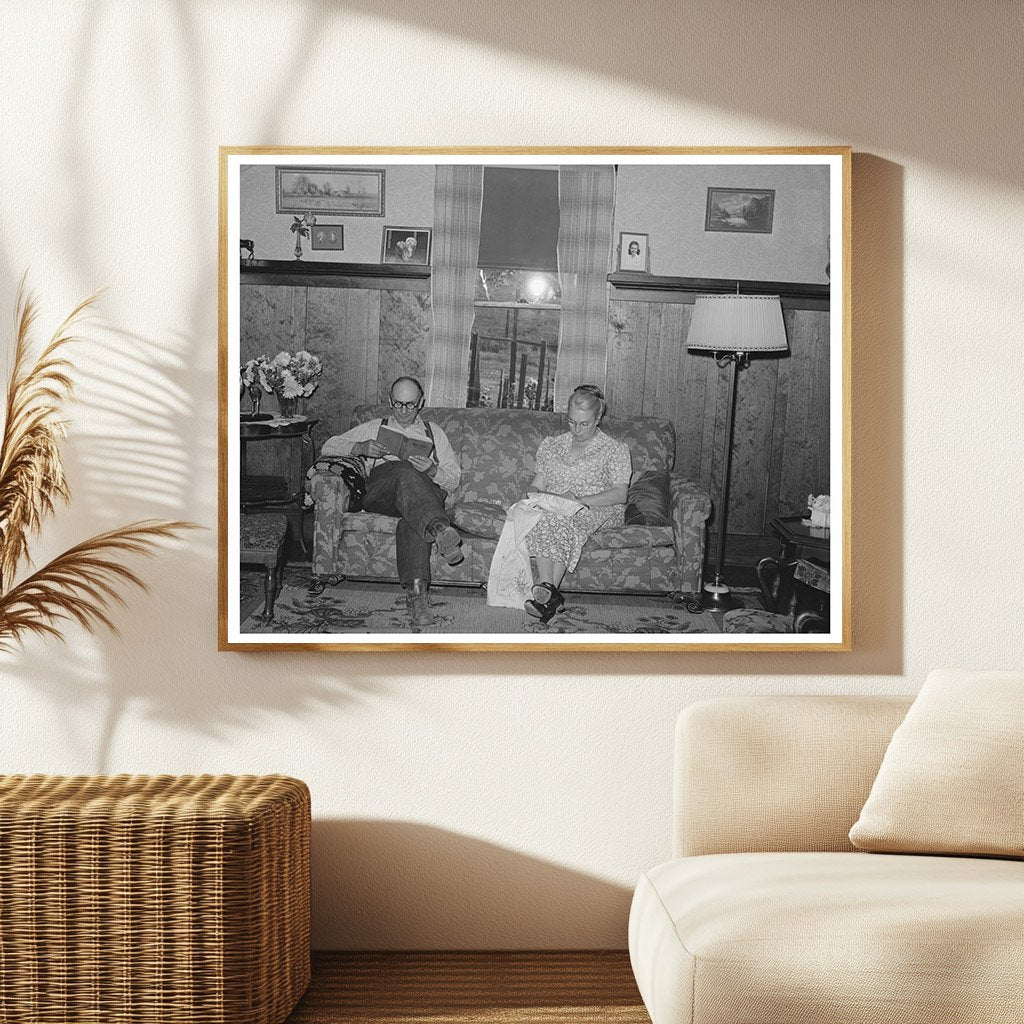 Fruit Farmer Couple in Their Placer County Home 1940