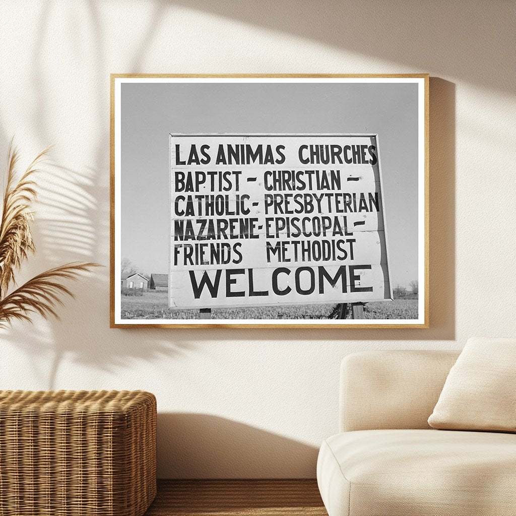 Las Animas Colorado City Limits Sign January 1941