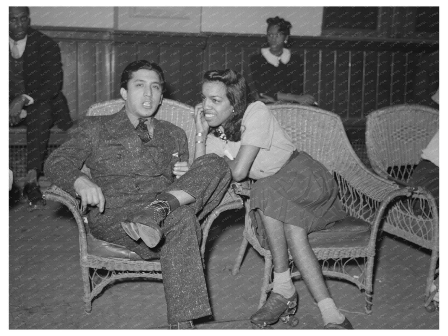 Couple at Savoy Ballroom Roller Skating Chicago 1941