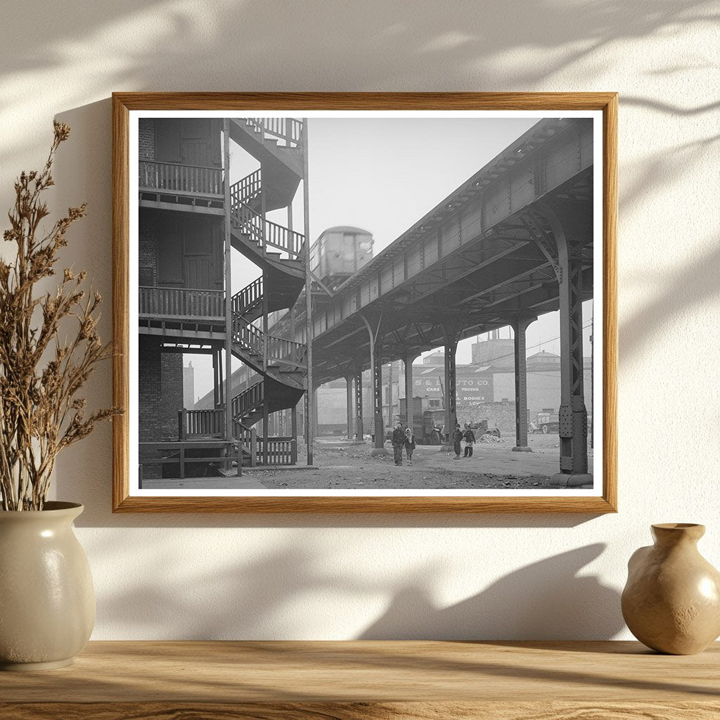 Children Playing Under Chicago Train Structure 1941