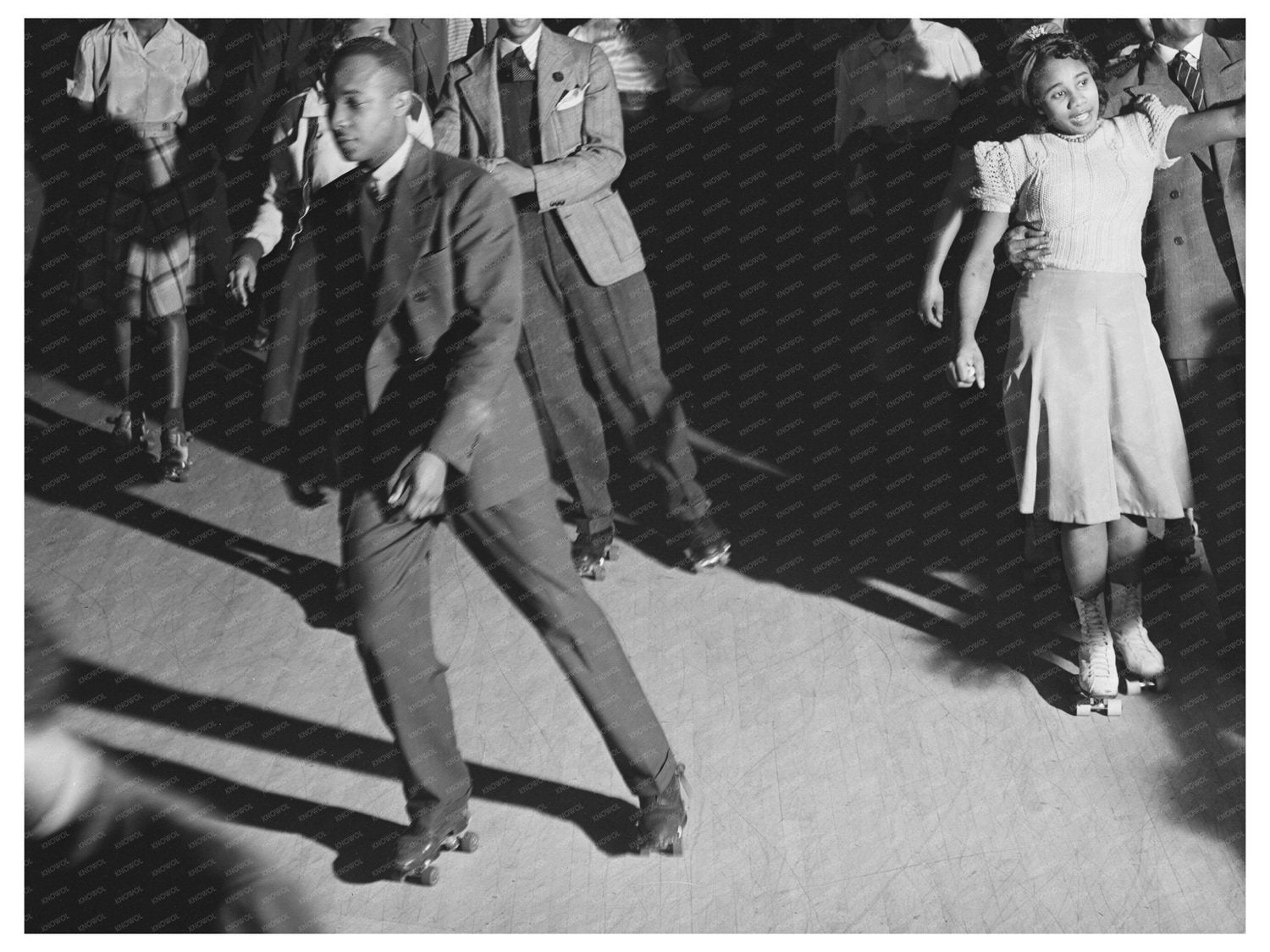 Roller Skating Scene in Chicago April 1941