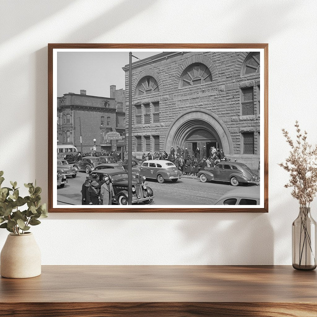 Crowd Exiting Pilgrim Baptist Church Chicago 1941