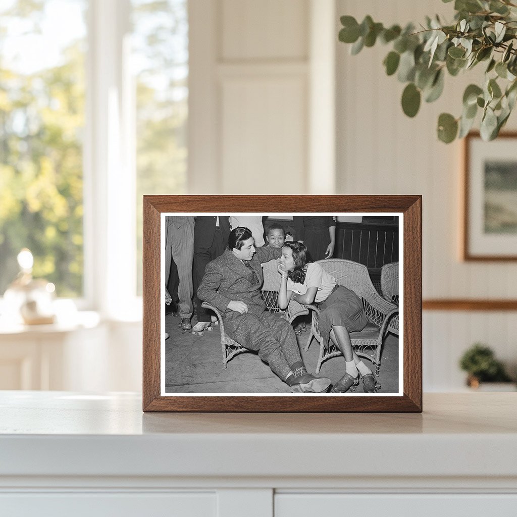 Couple Roller Skating in Chicago April 1941