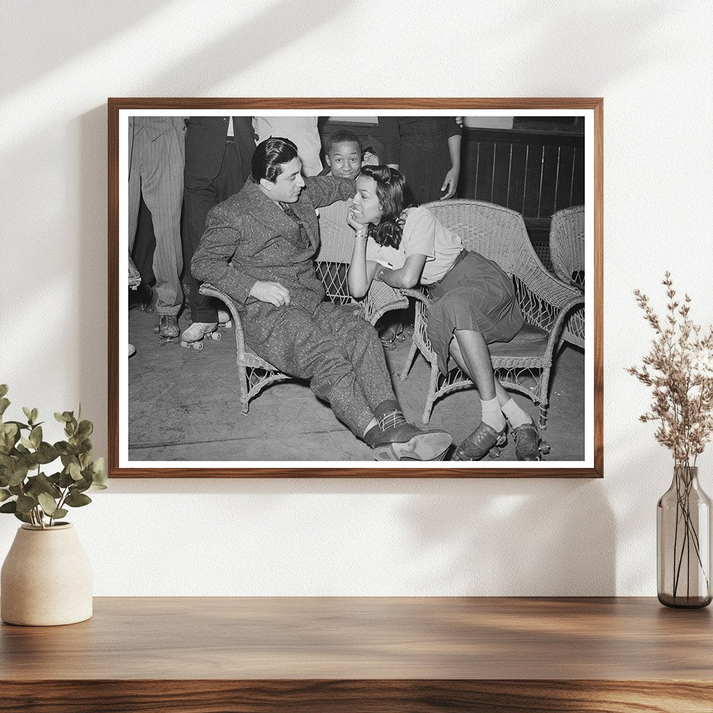 Couple Roller Skating in Chicago April 1941