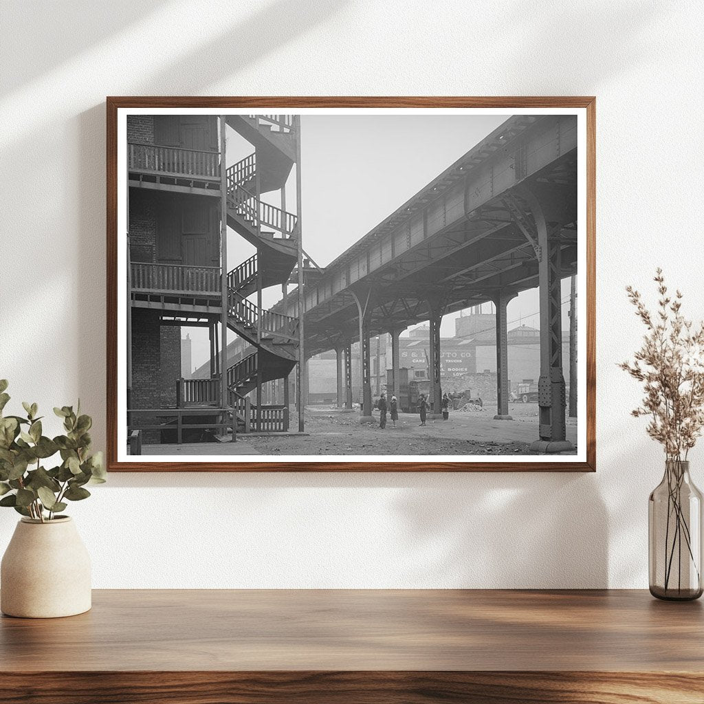 Children Playing Under Train Track Chicago April 1941