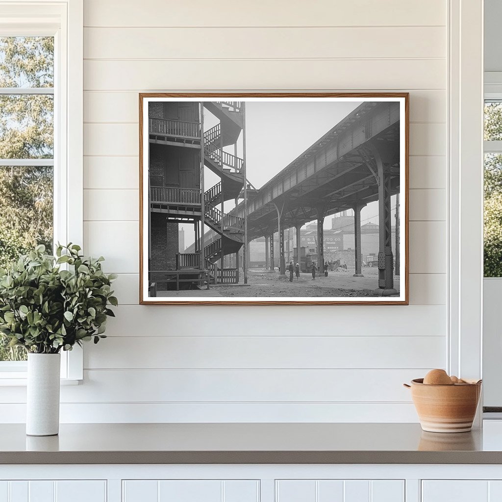 Children Playing Under Train Track Chicago April 1941