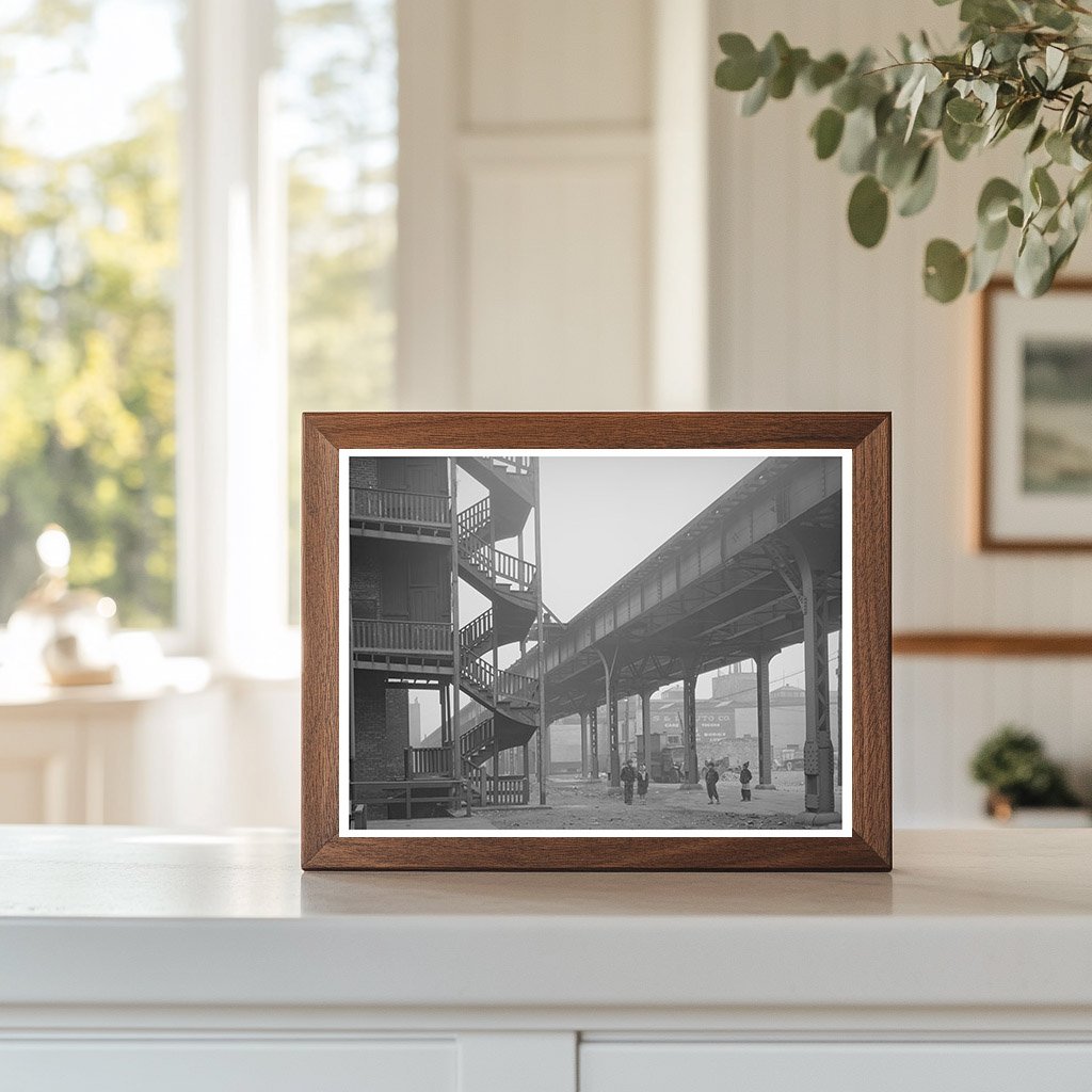 Children Playing Under Elevated Train in Chicago 1941
