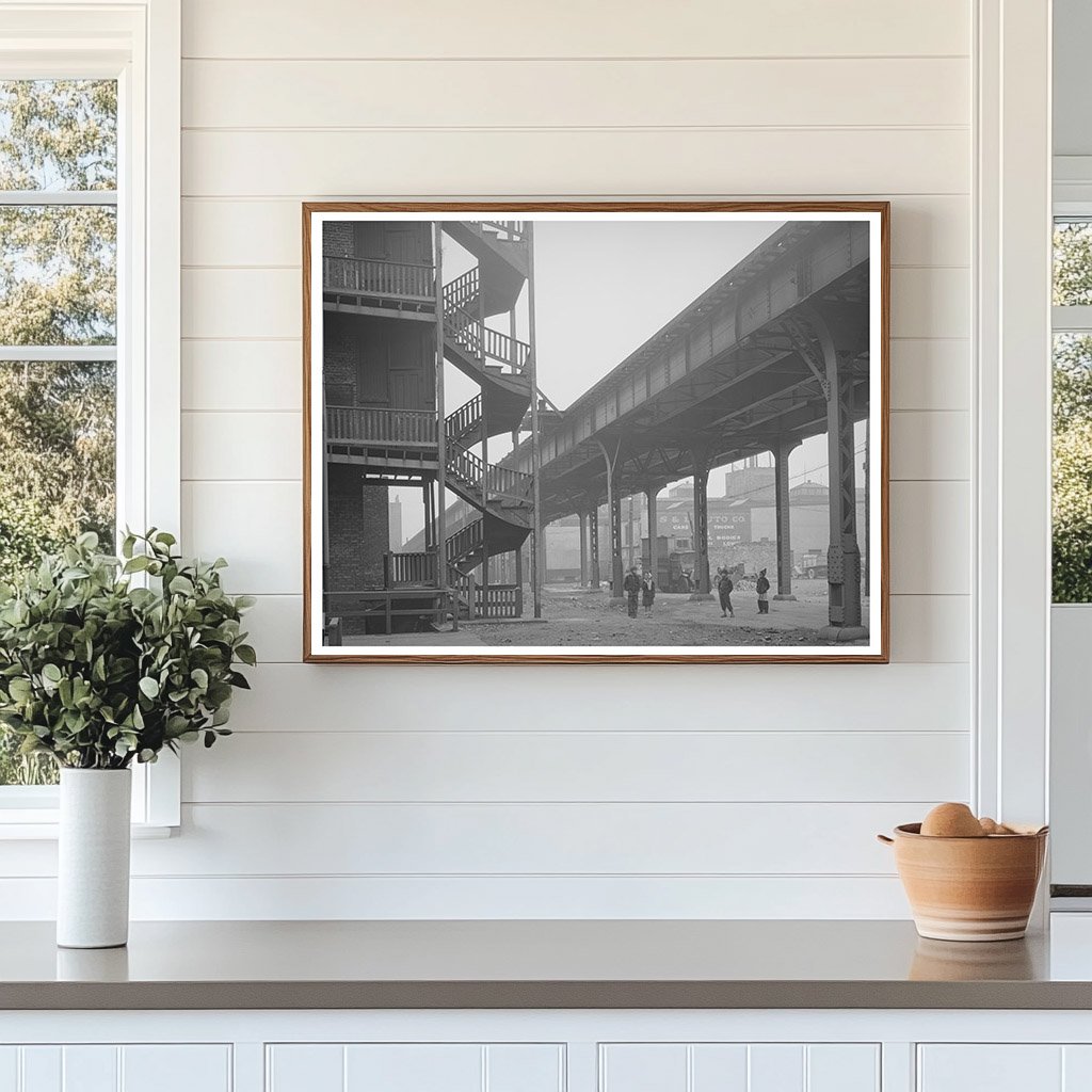 Children Playing Under Elevated Train in Chicago 1941