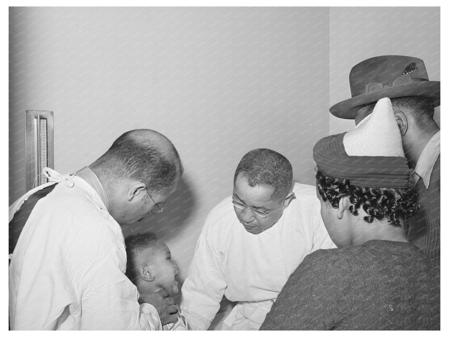 Doctors Examine Baby at Chicago Hospital April 1941