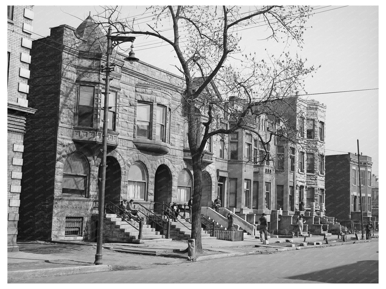 Vintage Chicago Brownstone Houses April 1941