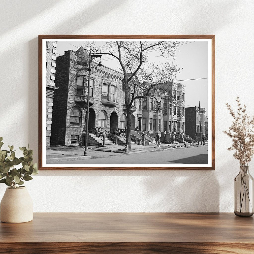 Vintage Chicago Brownstone Houses April 1941