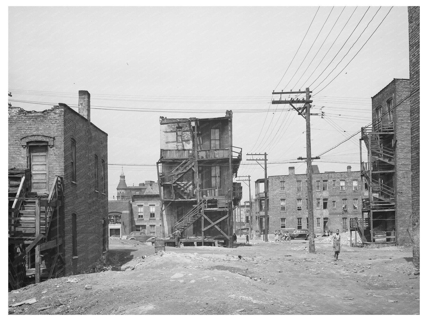 Chicago Housing Conditions April 1941 Vintage Photograph