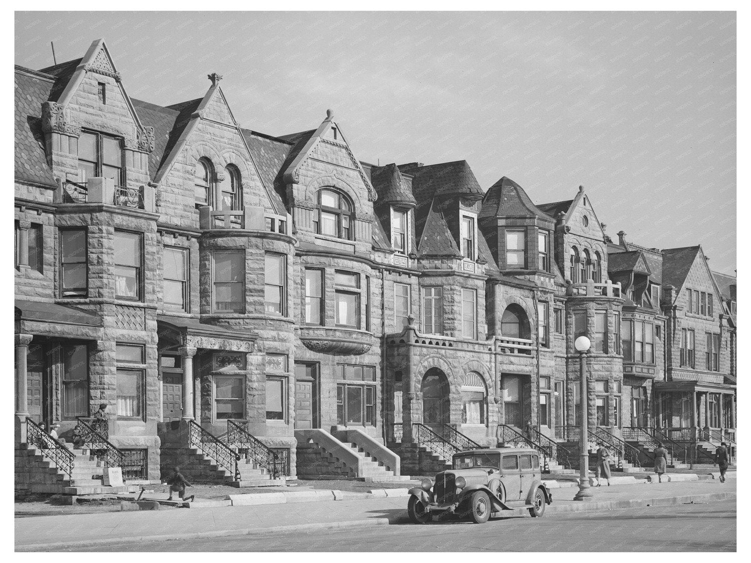 Vintage Chicago Brownstone Buildings April 1941