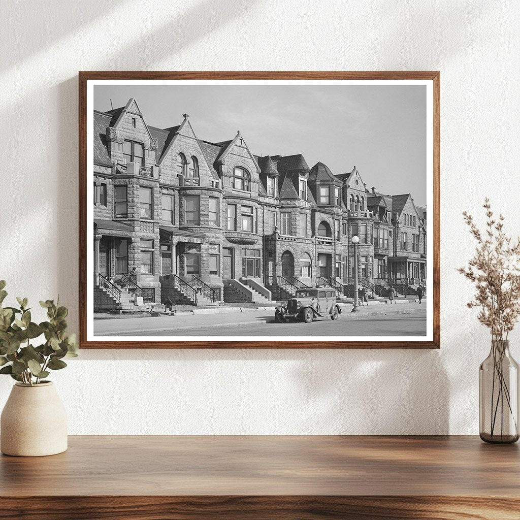Vintage Chicago Brownstone Buildings April 1941