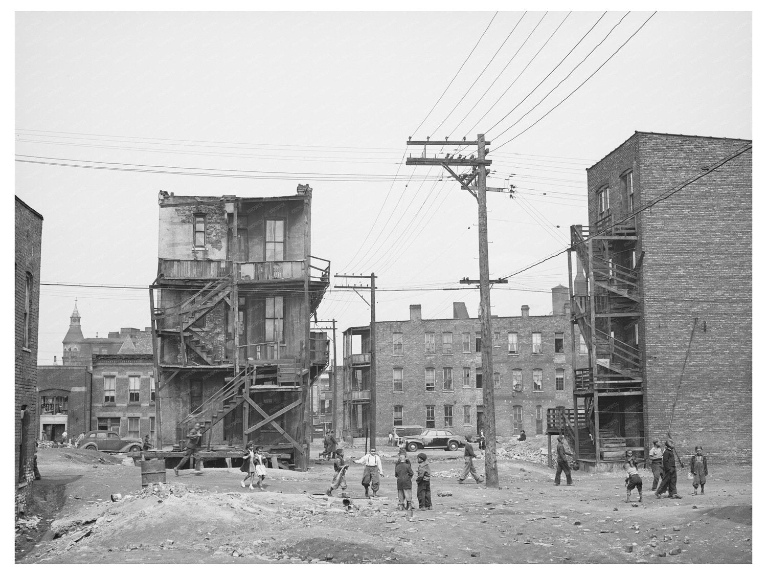 Children Playing in Vacant Lot Chicago April 1941