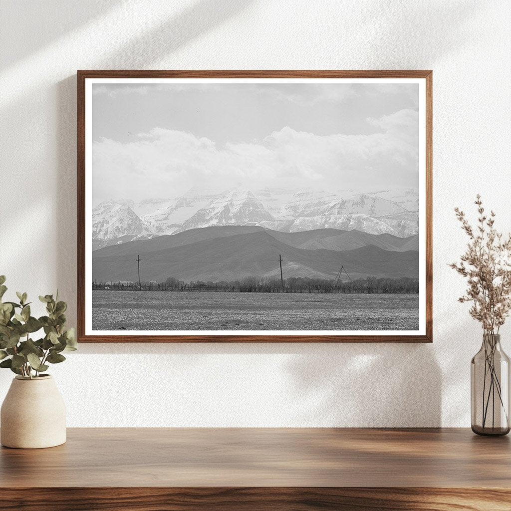 Spring Pasture in Heber Utah with Uinta Mountains 1941