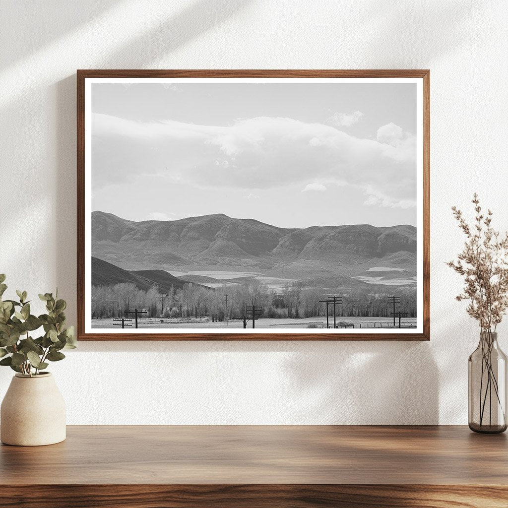 Henefer Utah Fields and Mountains May 1941 Black and White