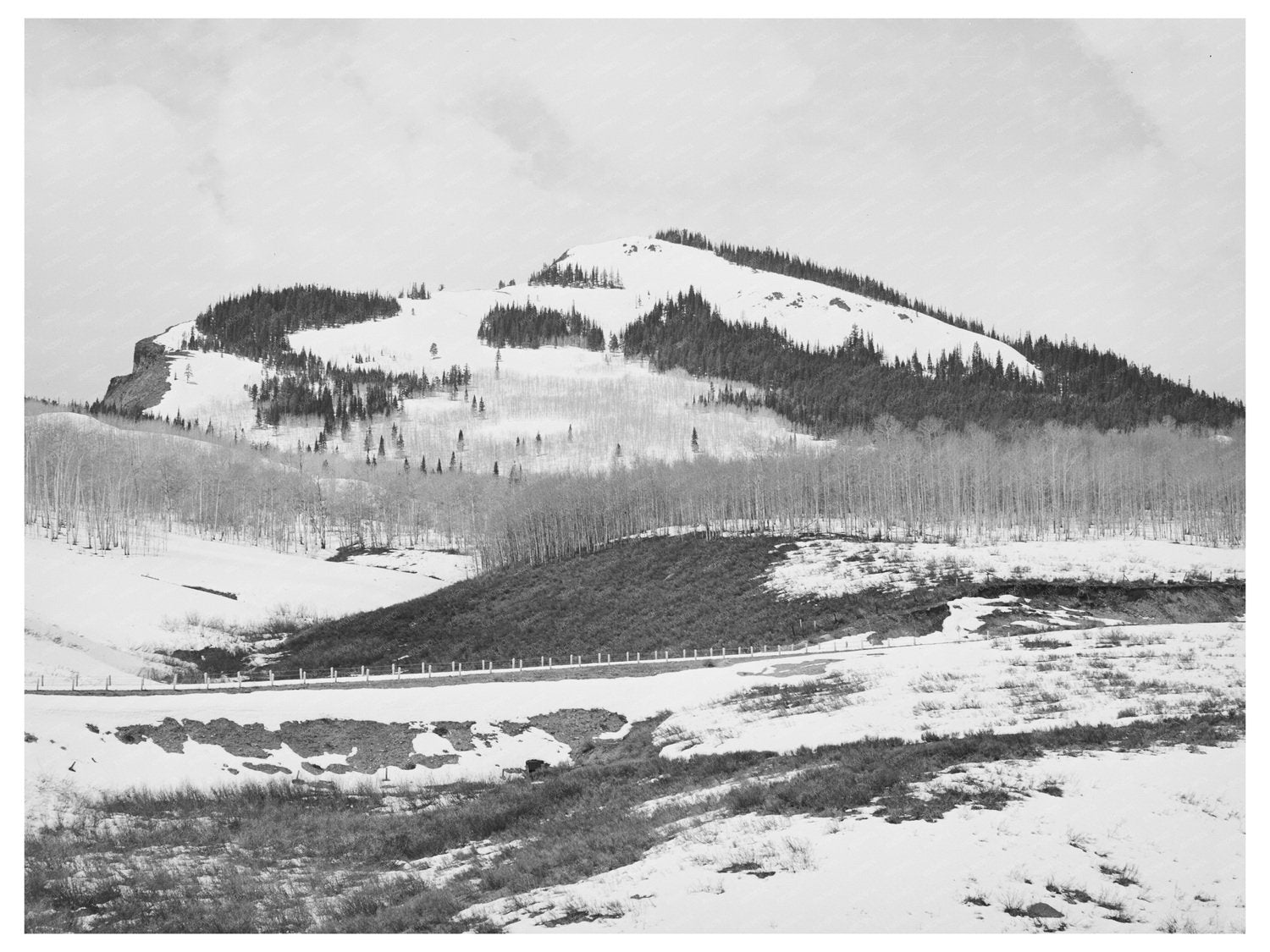 Vintage Snow-Covered Mountains Grand County Colorado 1941