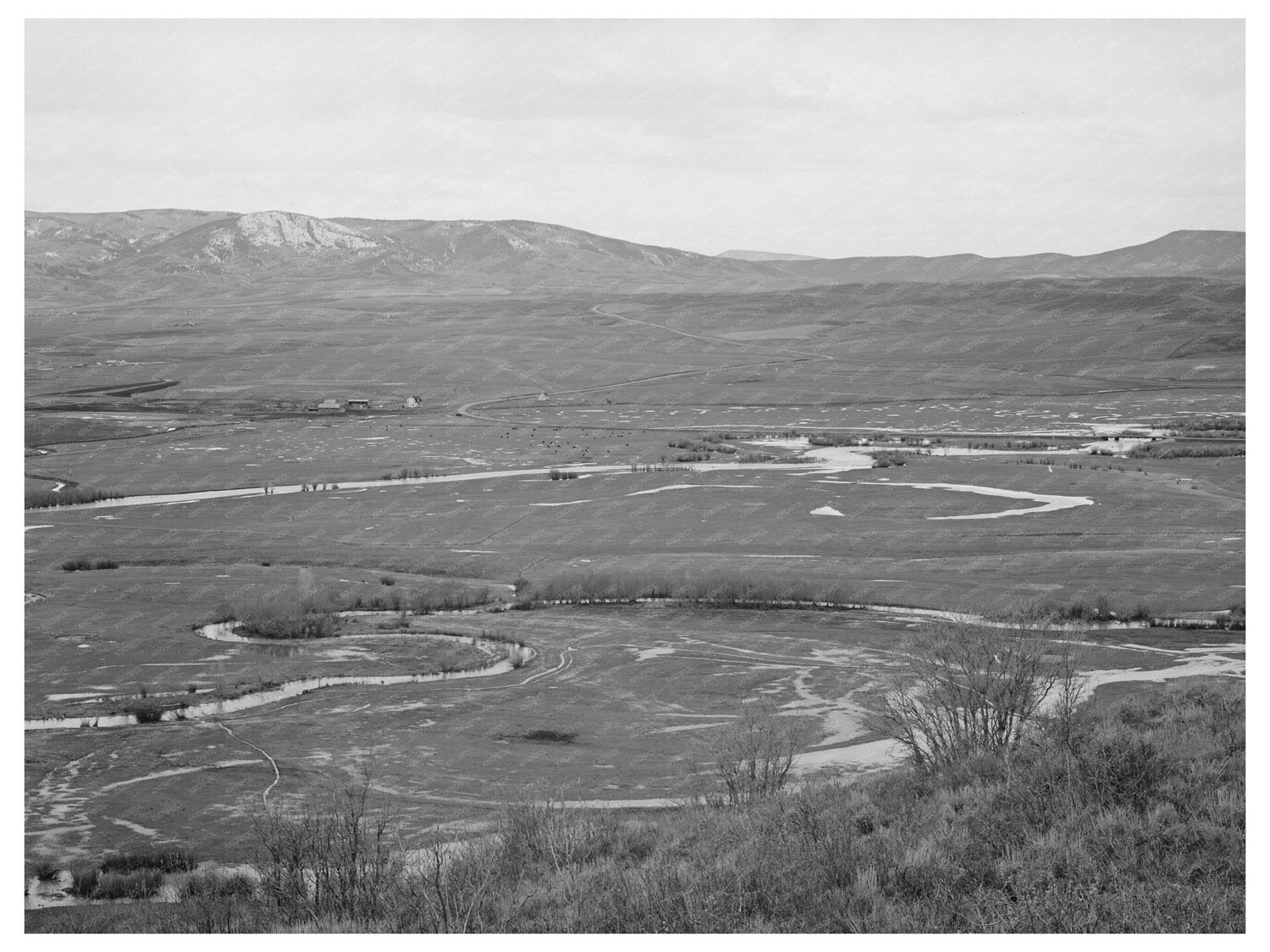 Yampo Valley Spring Landscape with Rocky Mountains 1941