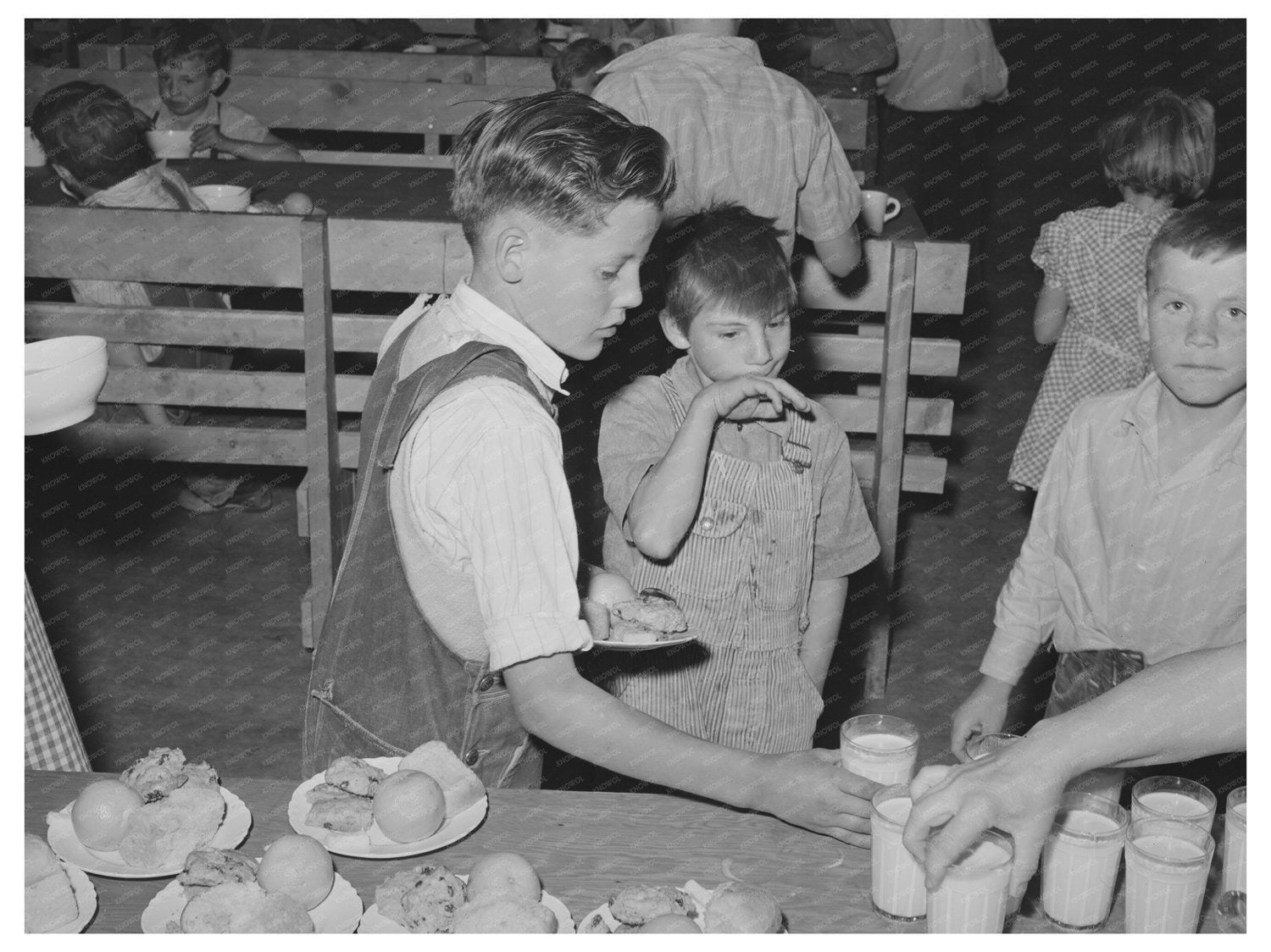 Schoolchildren Lunch at Farm Camp Caldwell Idaho 1941