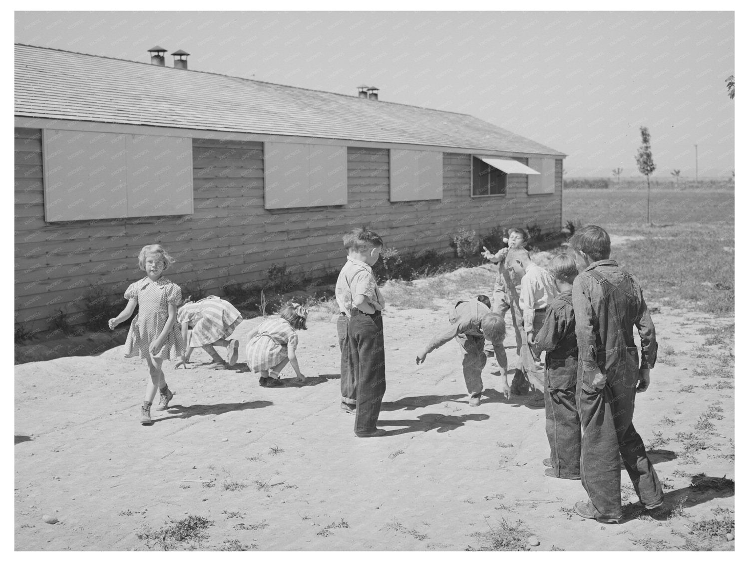 Schoolchildren Playing at Farm Workers Camp Caldwell Idaho 1941