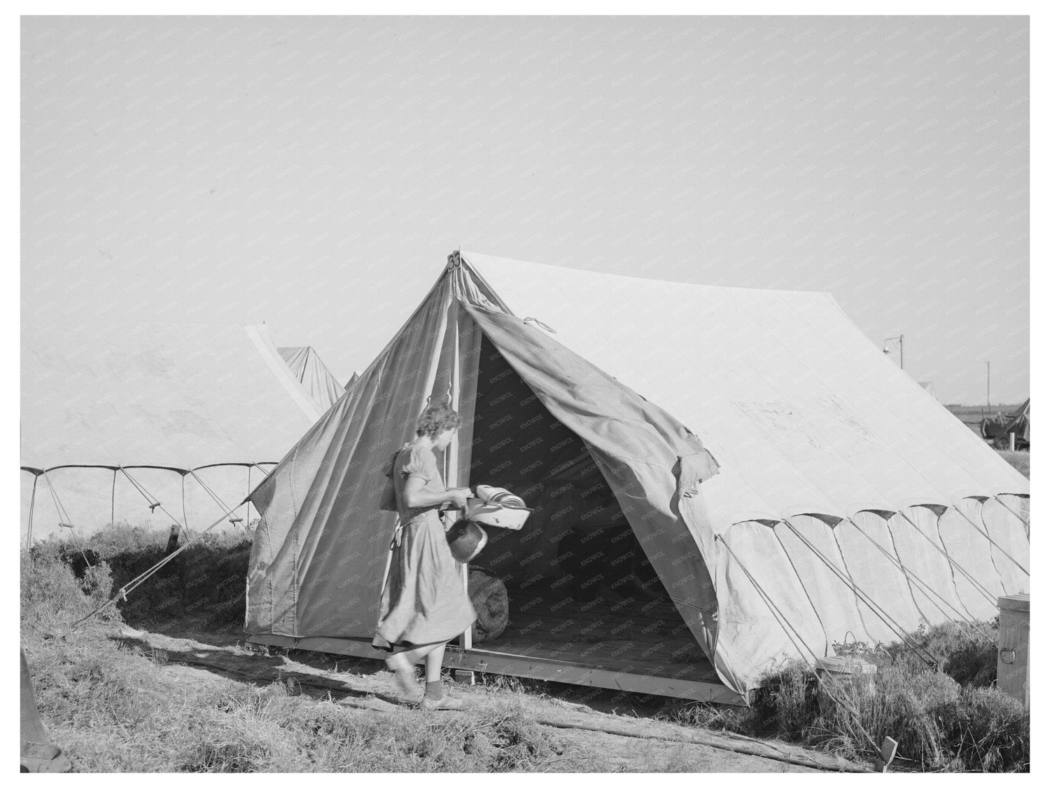 Farm Workers Wife at Migratory Labor Camp Wilder Idaho 1941