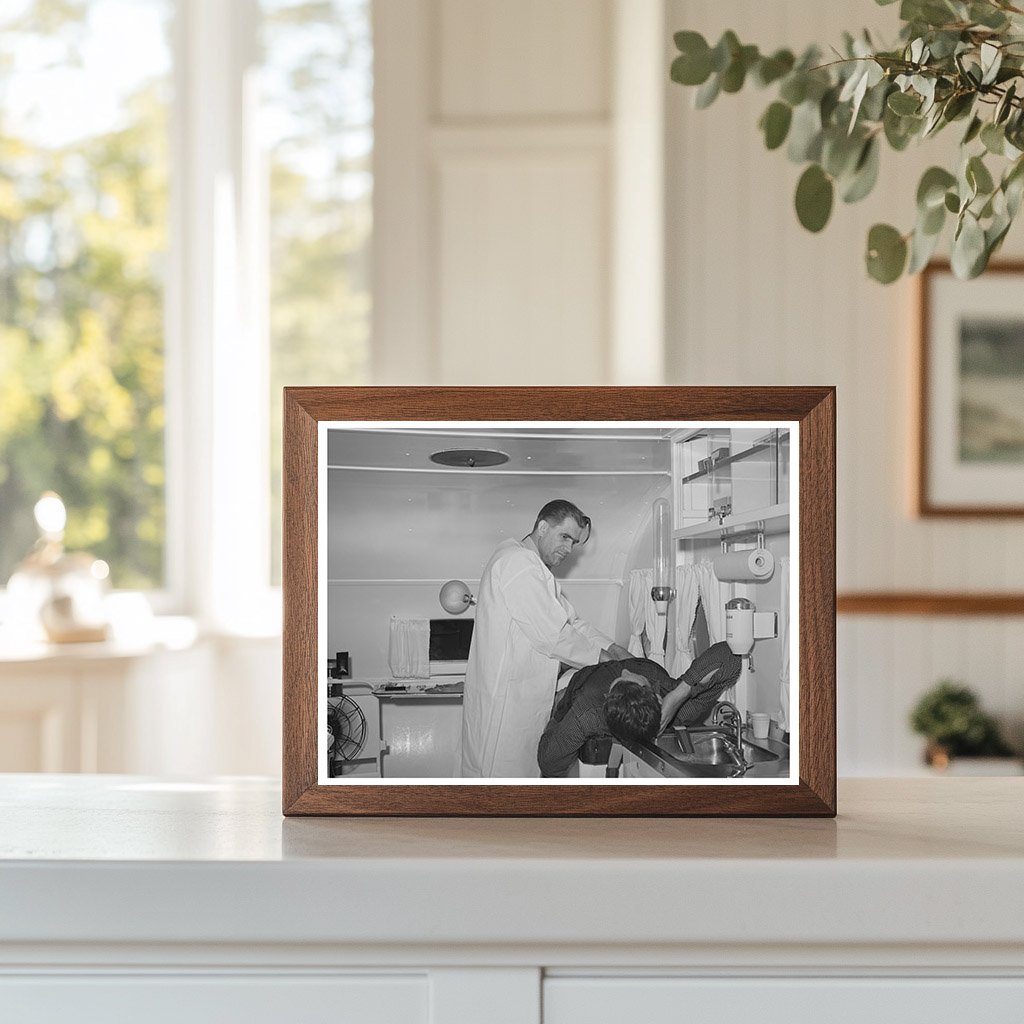 Trailer Clinic Scene at Migratory Labor Camp Wilder Idaho 1941