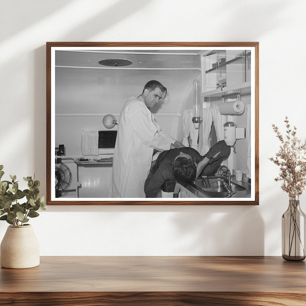 Trailer Clinic Scene at Migratory Labor Camp Wilder Idaho 1941