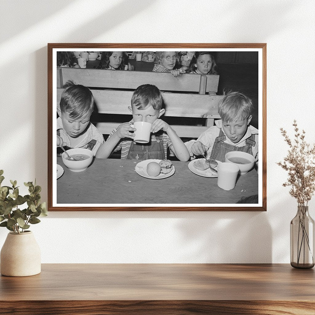 Schoolchildren Lunch at Farm Security Camp Caldwell 1941