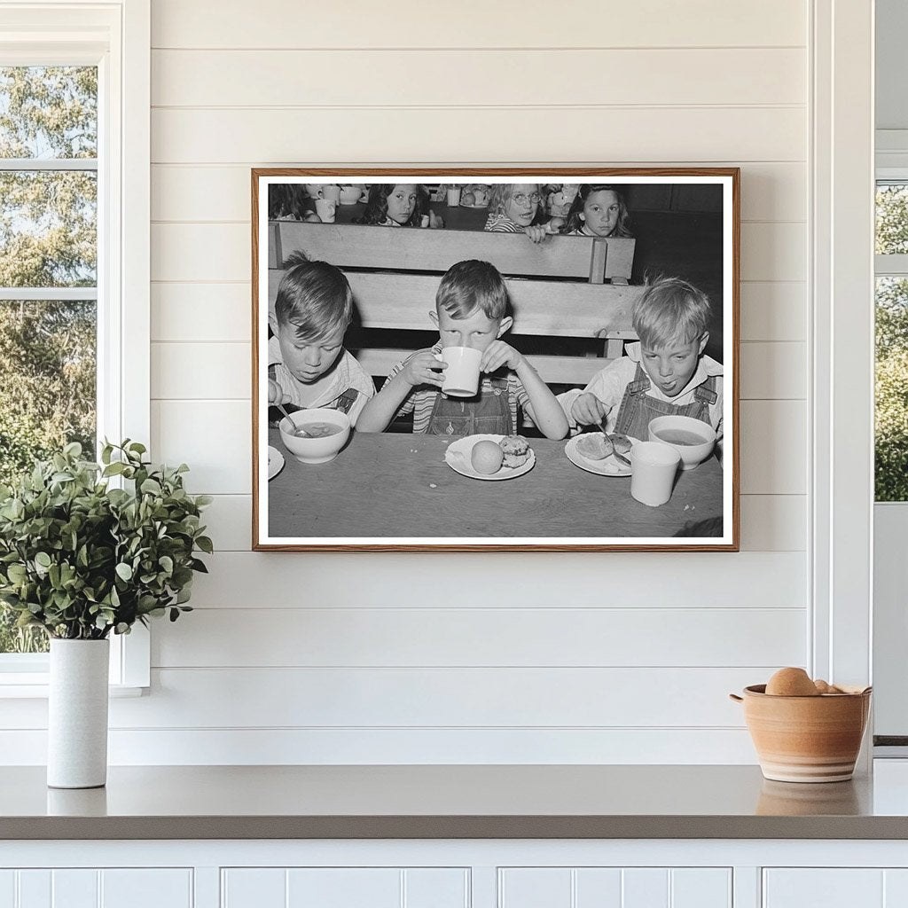 Schoolchildren Lunch at Farm Security Camp Caldwell 1941