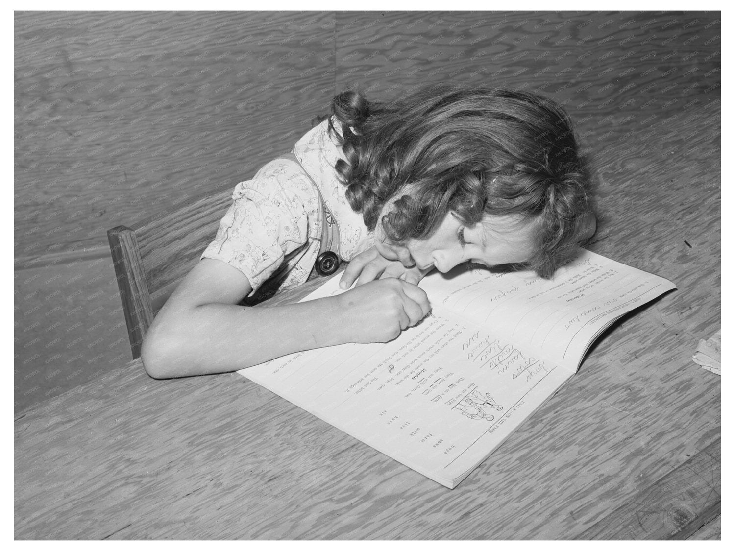 1941 Schoolgirl at FSA Farm Workers Camp Caldwell Idaho