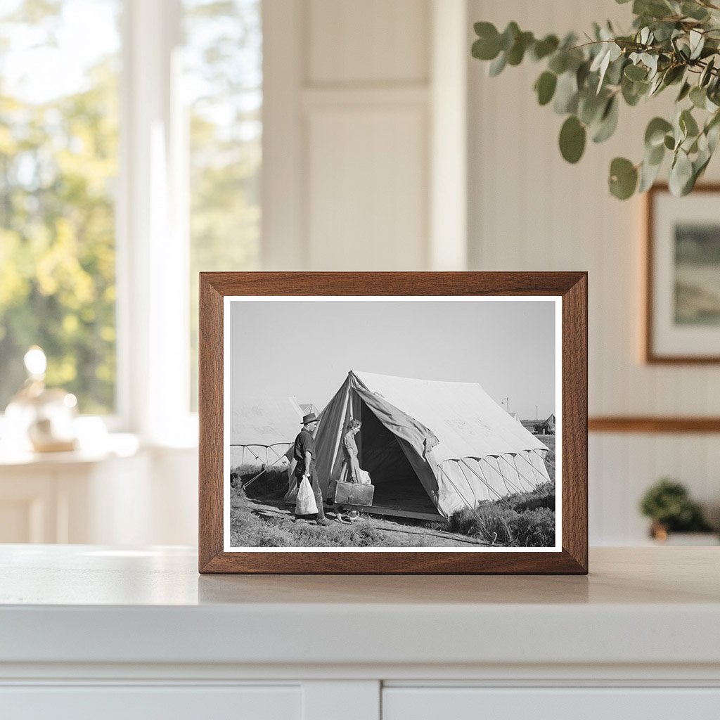 Farm Workers Moving into Tent at Idaho Labor Camp 1944