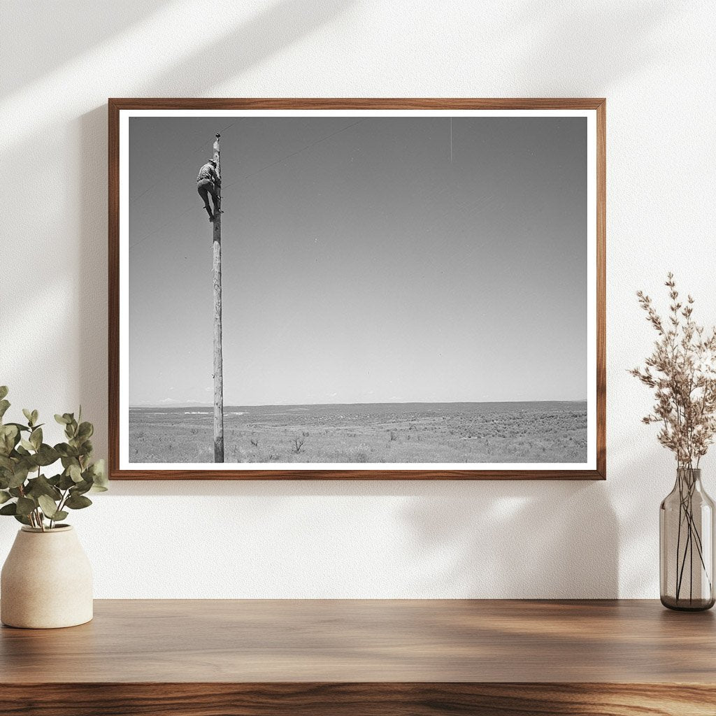 Electrical Lineman at Work Canyon County Idaho 1941