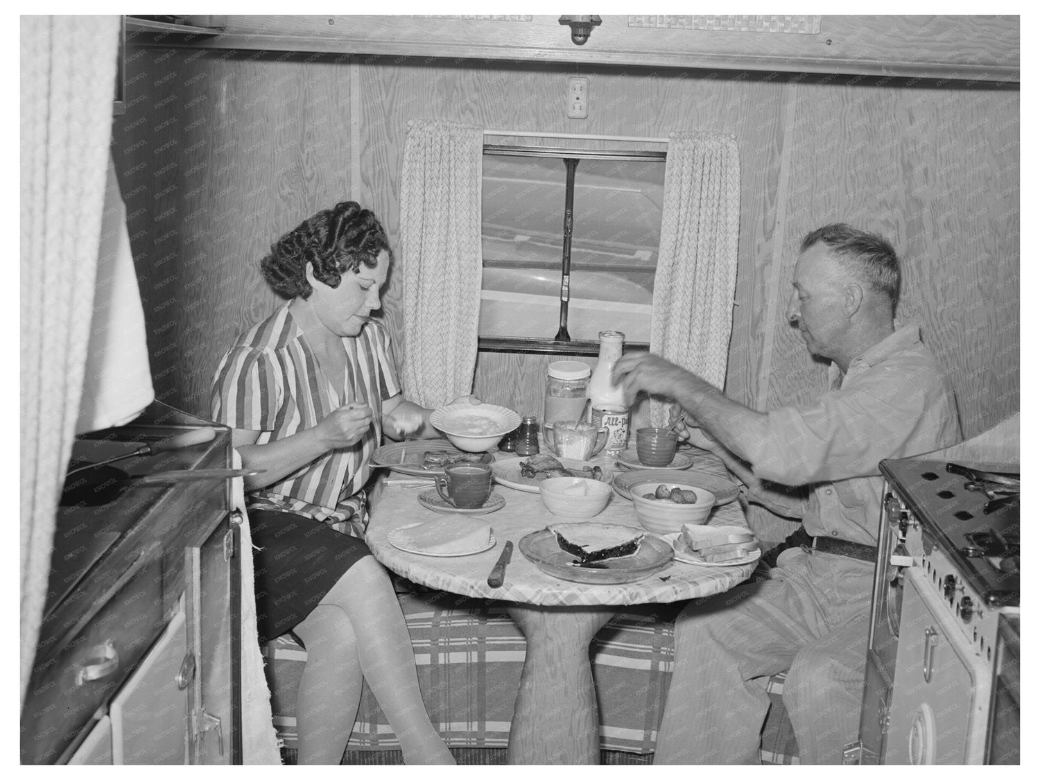 Construction Worker Lunch in Trailer Home May 1941