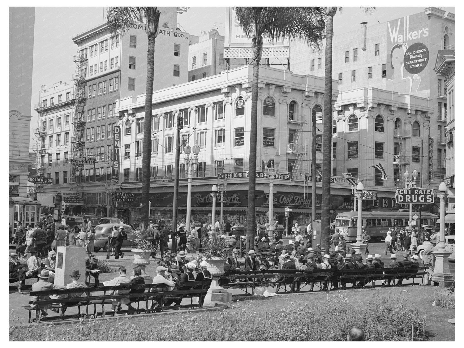 Midtown San Diego Scene May 1941 Urban Life