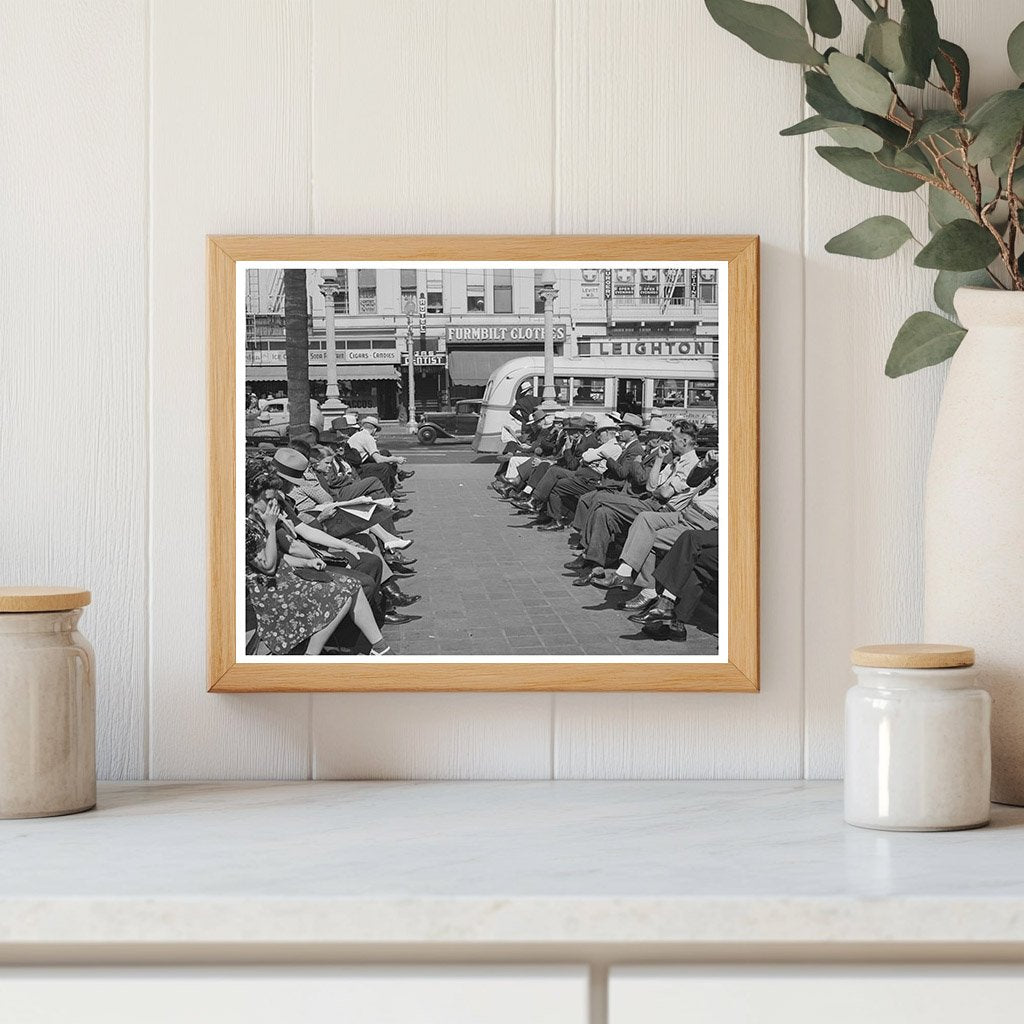 Sailors in Midtown San Diego May 1941 Black and White Photo