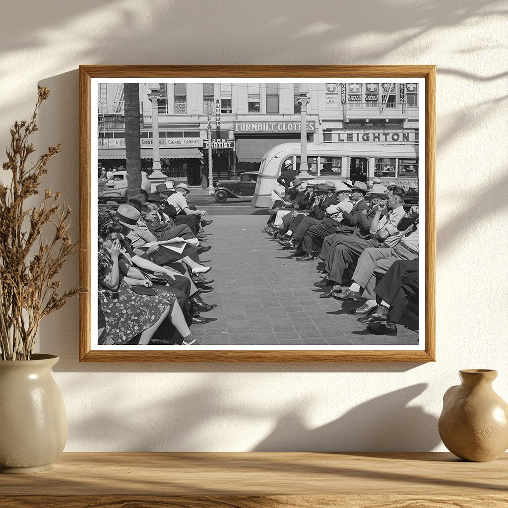 Sailors in Midtown San Diego May 1941 Black and White Photo