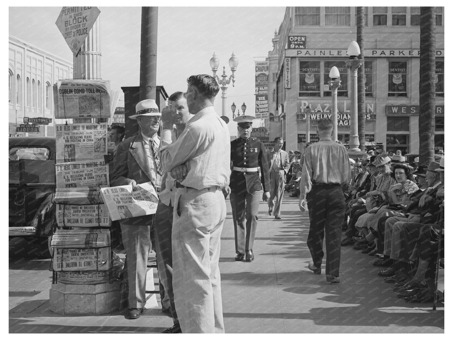 Midtown San Diego Street Scene May 1941