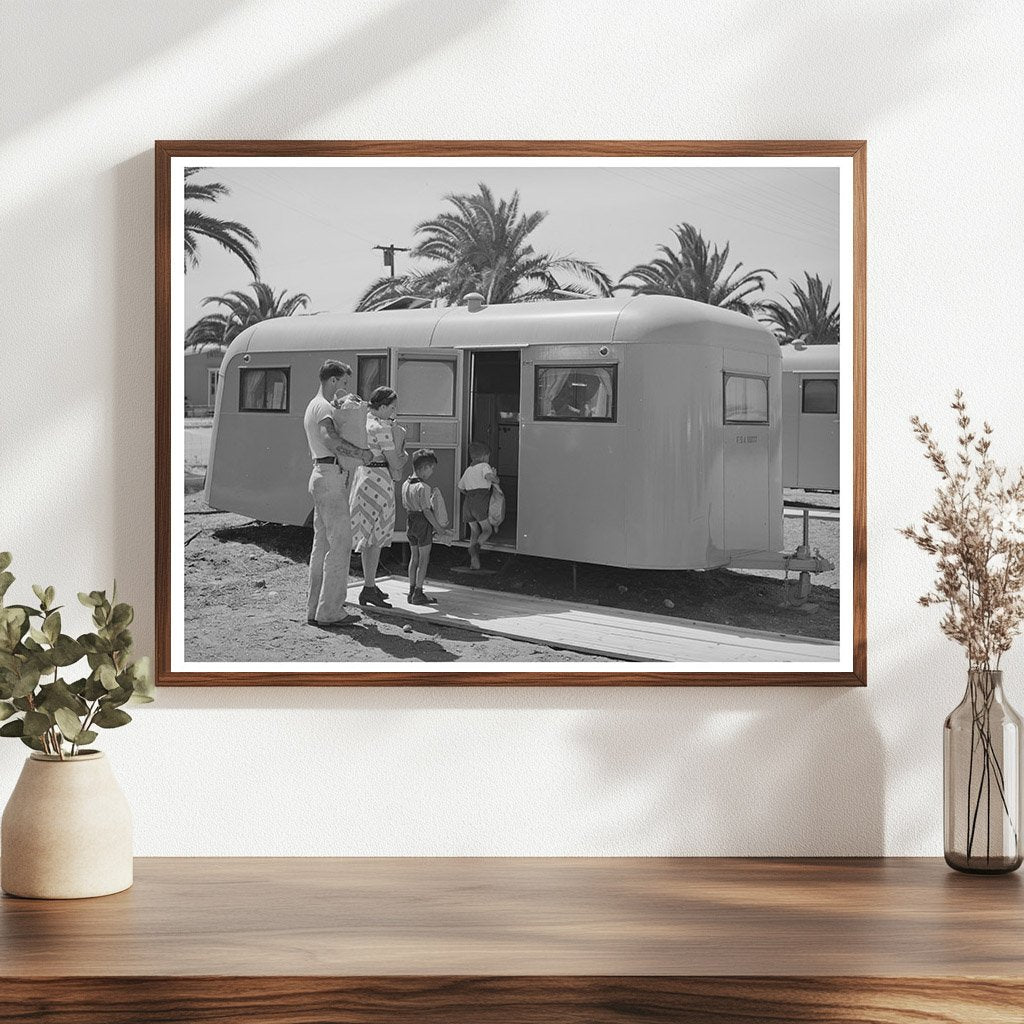 Family Moving into Trailer at FSA Camp San Diego 1941