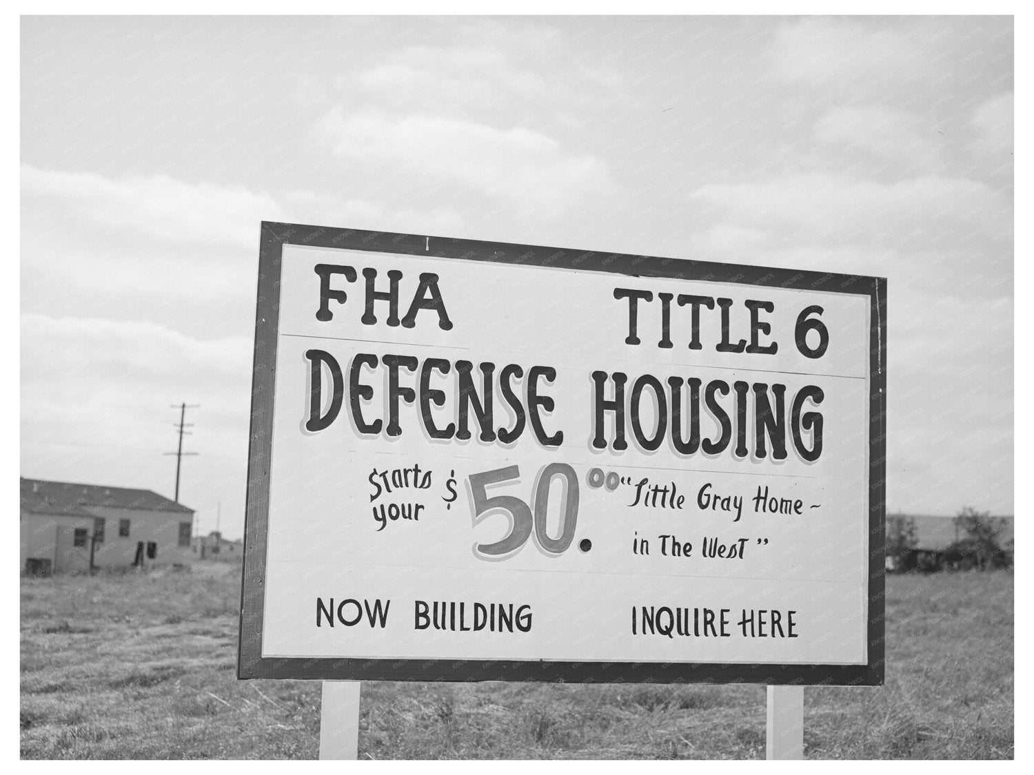 Federal Housing Administration Sign San Diego 1941