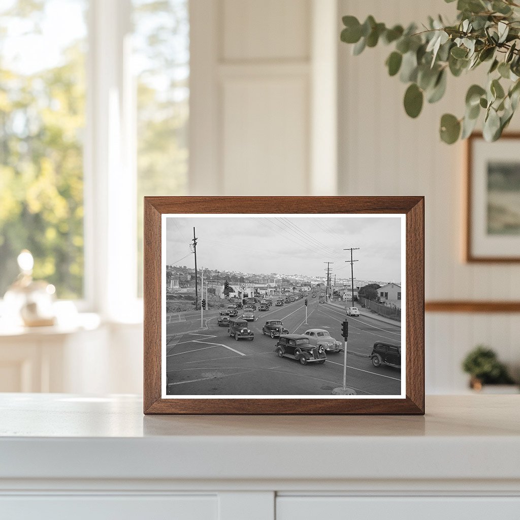 San Diego Highway Traffic June 1941 Wartime Industry