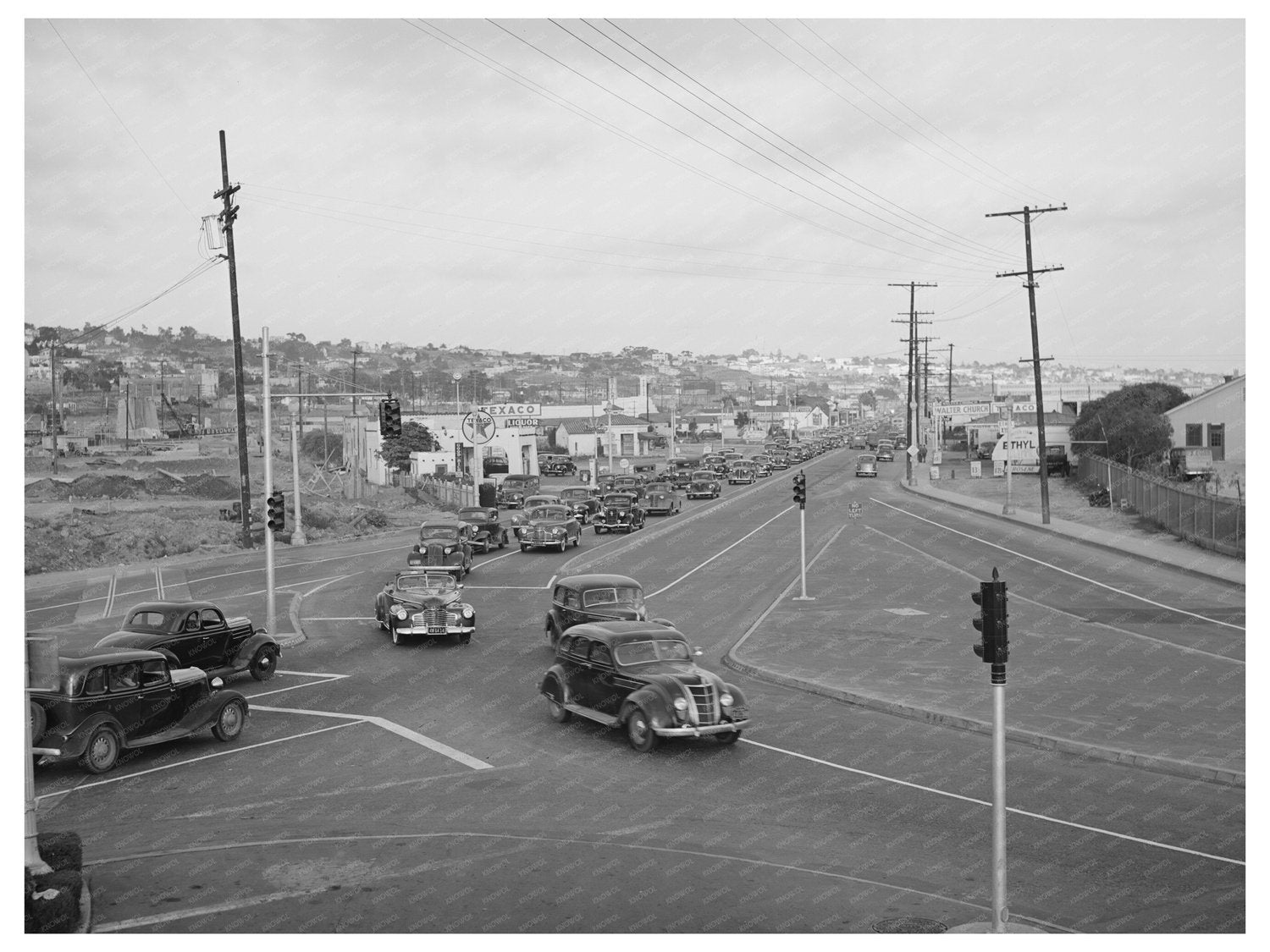 San Diego Highway Traffic Shift Change 1941