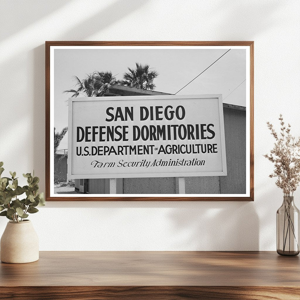 FSA Defense Housing Project Sign San Diego 1941