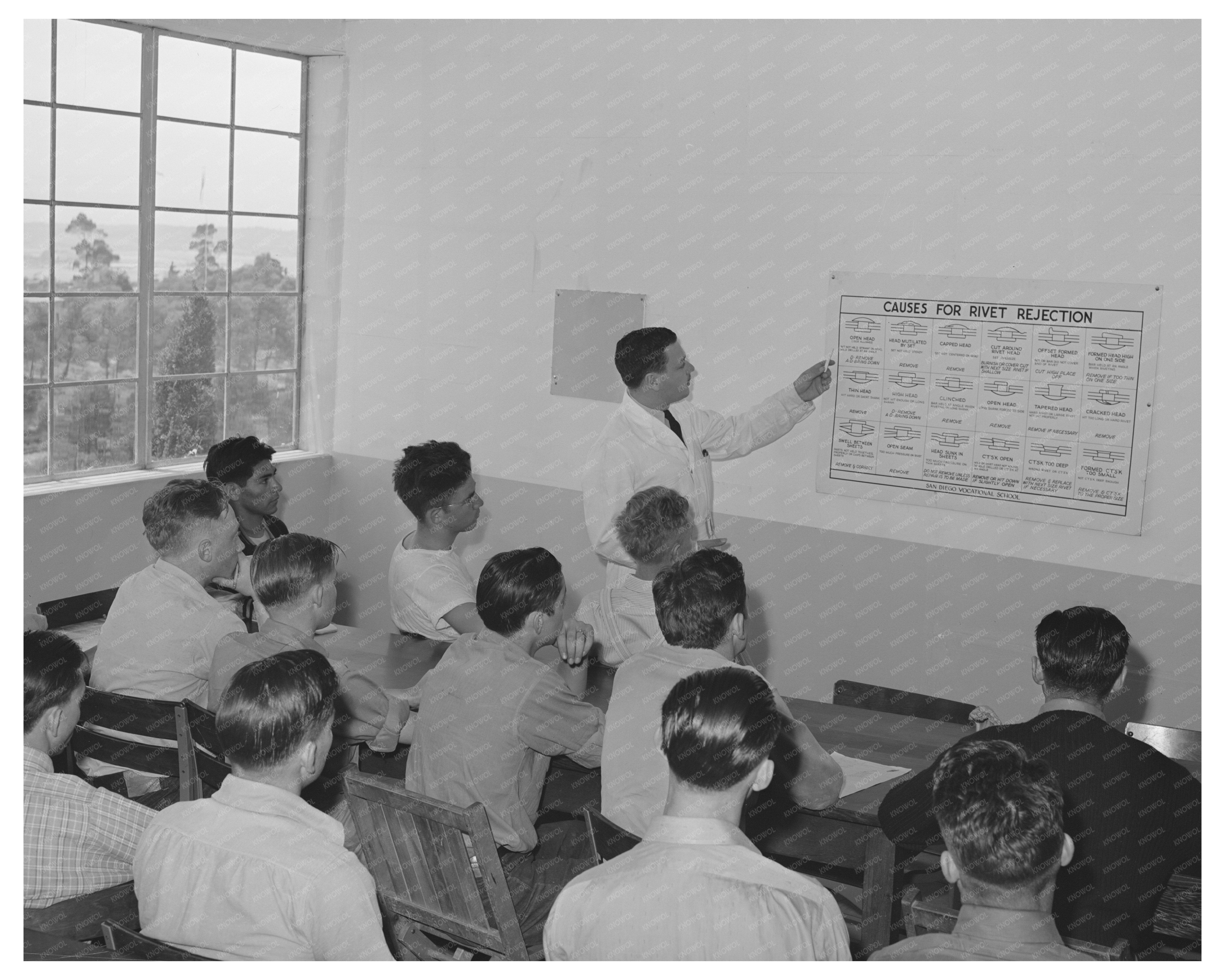 1941 Classroom at Vocational School for Aircraft Workers