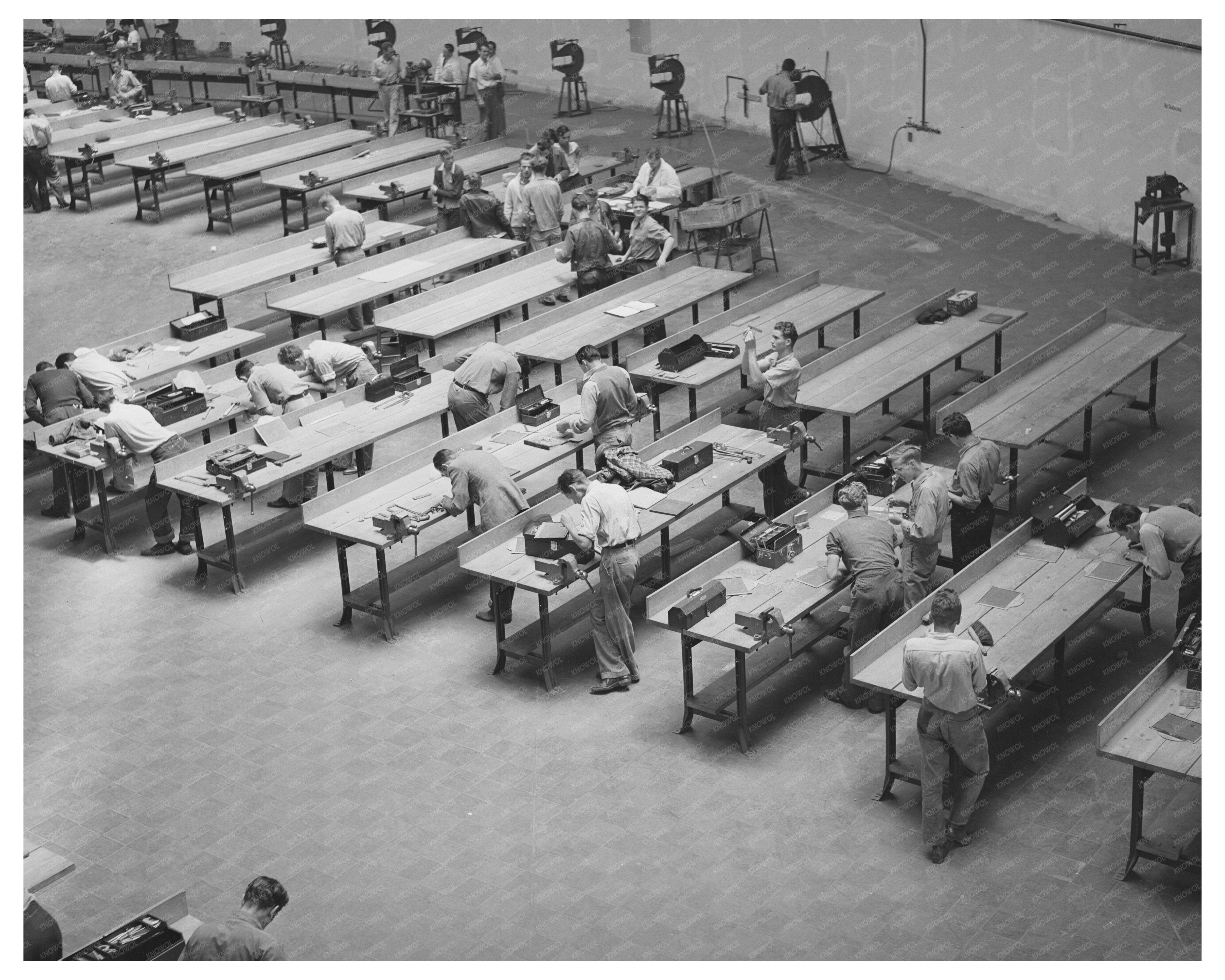1941 Vocational School Workshop for Aircraft Workers in San Diego