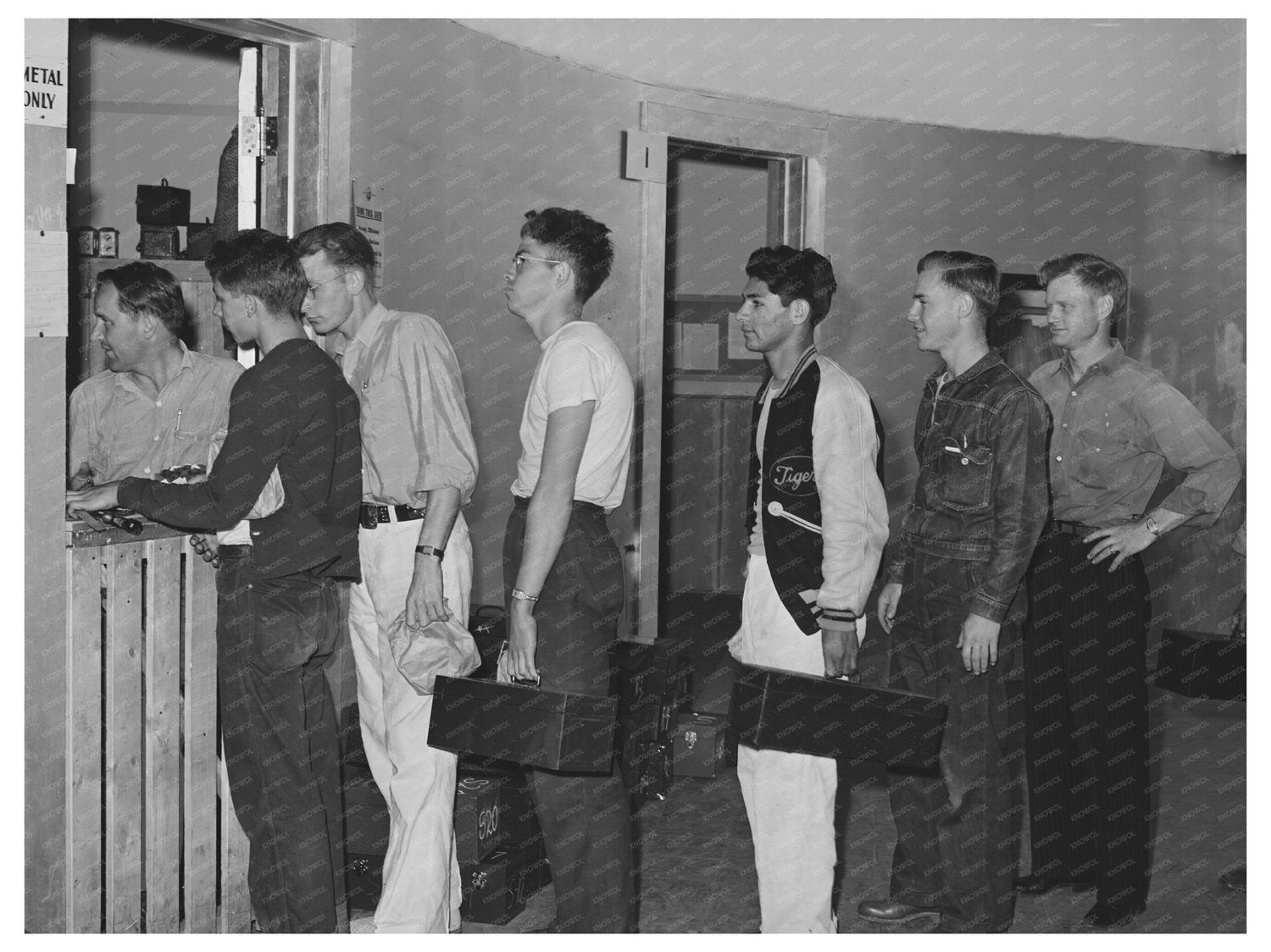 1941 Vintage Photo Tool Room Vocational School San Diego