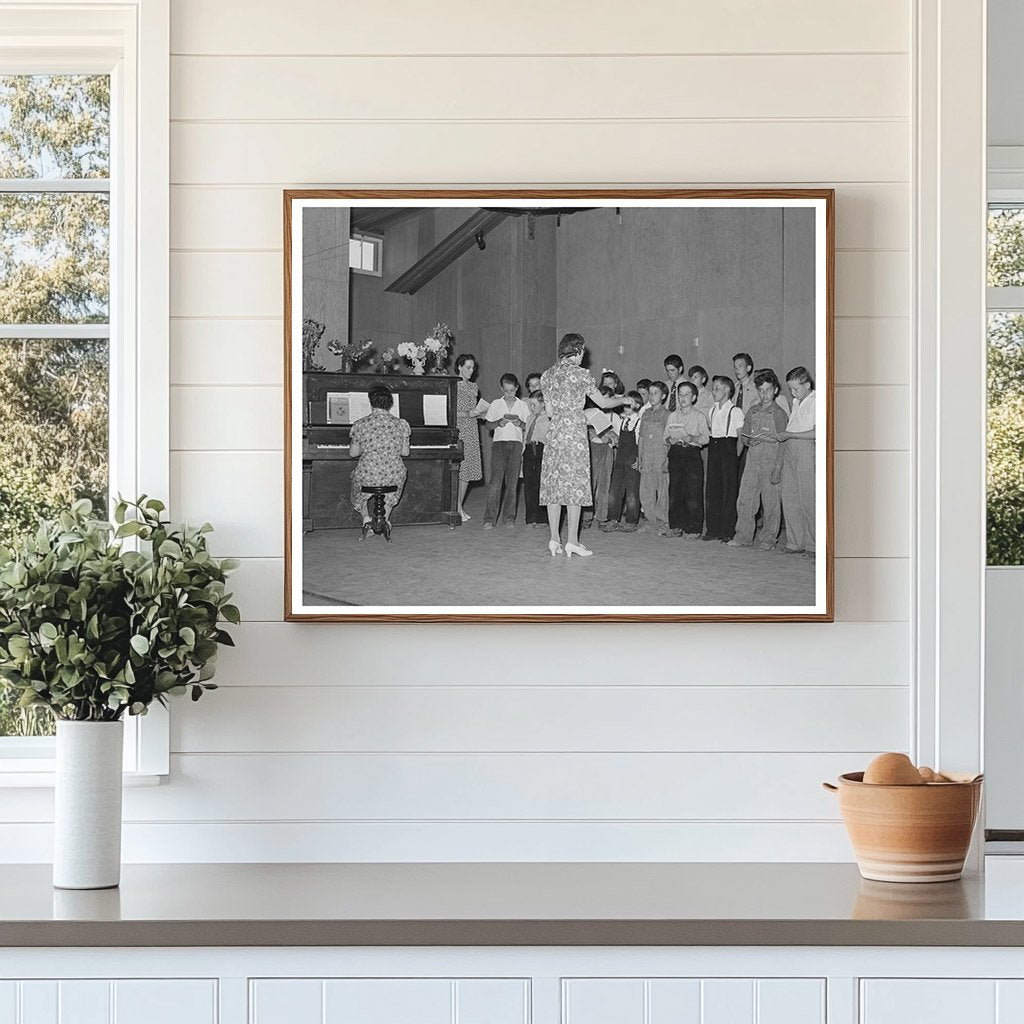 Schoolchildren and Teacher at Farm Labor Camp June 1941