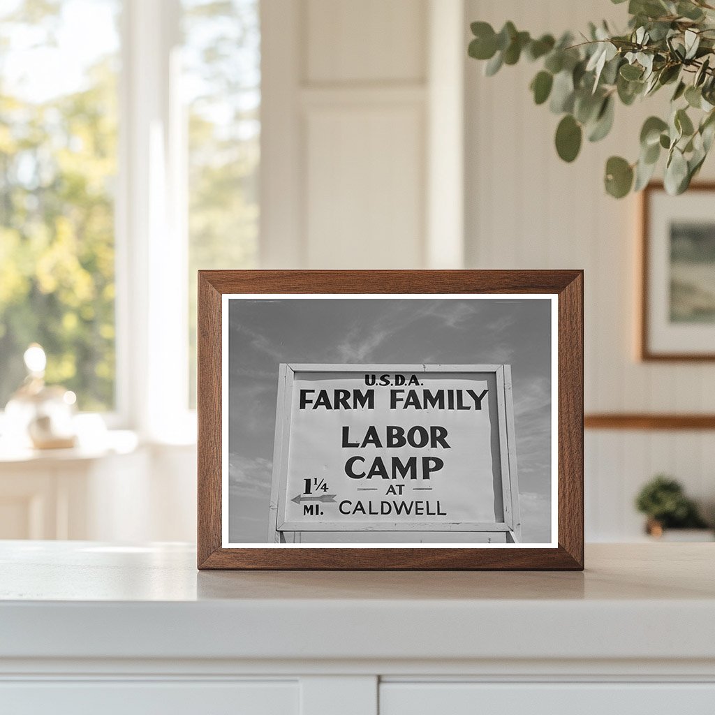 Farm Security Administration Labor Camp Sign Caldwell 1941