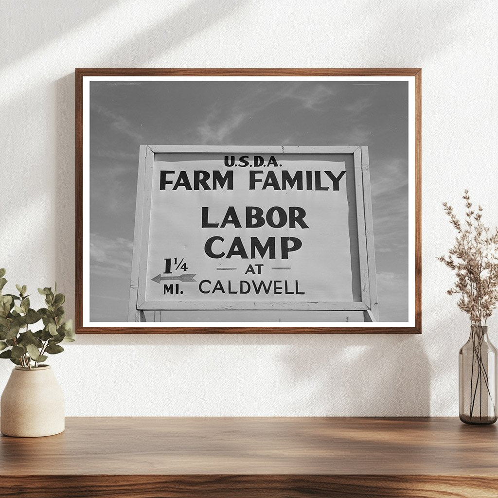 Farm Security Administration Labor Camp Sign Caldwell 1941